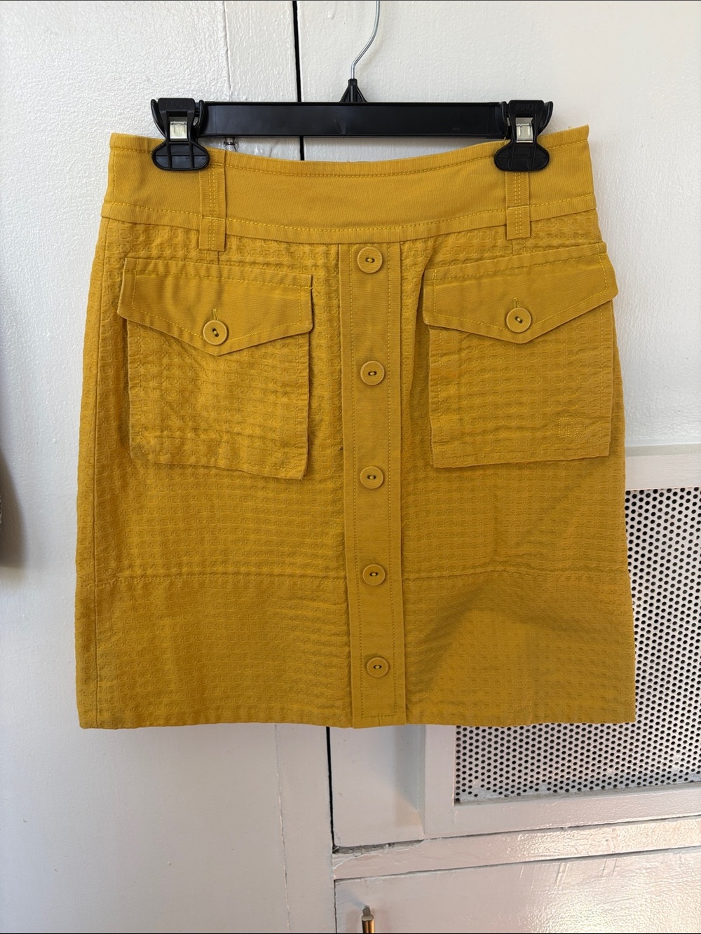 Marc By Marc Jacobs Mustard Button-Front Pencil Skirt